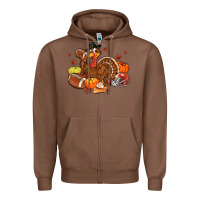 Chestnut football turkey thanksgiving Zipper Hoodie - MaliasSmallBusiness