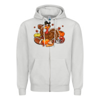 Football Turkey Thanksgiving Zipper Hoodie | Teevron