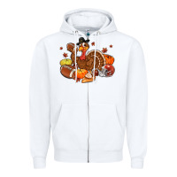 White football turkey thanksgiving Zipper Hoodie - MaliasSmallBusiness
