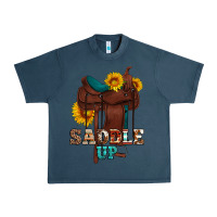 Midnight Navy saddle up cowboy western sunflowers Urban Heavy Tee - Artiststas