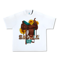 White saddle up cowboy western sunflowers Urban Heavy Tee - Artiststas