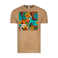 Vintage Camel cowboy boots and hat seamless pattern Vintage Tee - BundleAndBundleShop