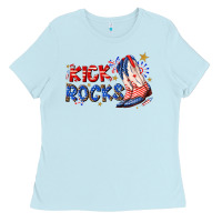 Baby Blue kick rocks cowboy boots fourth of july Ladies Tee - texasbilliewilder