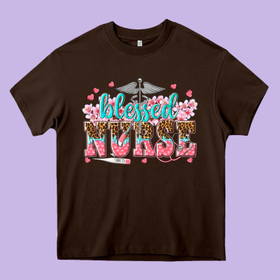 Blessed Nurse Heavy Core Tee Designed By Texasbilliewilder