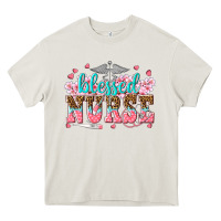 Cream blessed nurse Heavy Core Tee - texasbilliewilder