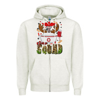 Oatmeal Heather nurse squad Zipper Hoodie - MaliasSmallBusiness