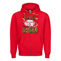 Red nurse squad Zipper Hoodie - MaliasSmallBusiness
