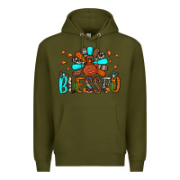 Army Green blessed turkey Premium Hoodie - JahusDesignShop
