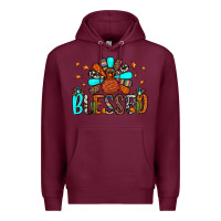 Burgundy blessed turkey Premium Hoodie - JahusDesignShop