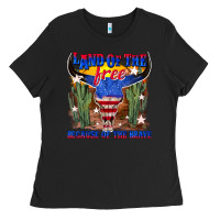 Black land of the free because of the brave Ladies Tee - texasbilliewilder