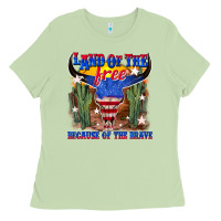 Matcha land of the free because of the brave Ladies Tee - texasbilliewilder