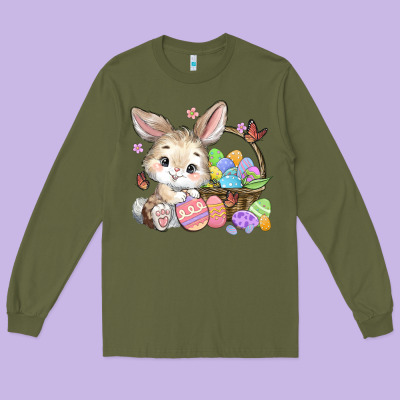 Easter Bunny Long Sleeve Tee Designed By Maliassmallbusiness