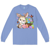 Colony Blue easter bunny Long Sleeve Tee - MaliasSmallBusiness