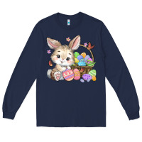Navy easter bunny Long Sleeve Tee - MaliasSmallBusiness