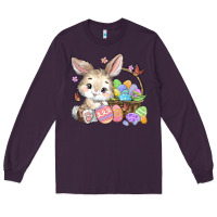Plum easter bunny Long Sleeve Tee - MaliasSmallBusiness