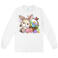White easter bunny Long Sleeve Tee - MaliasSmallBusiness
