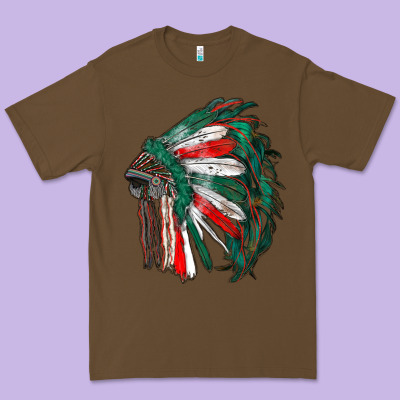 Mexican Flag Indian Headdress Premium Tee Designed By Ranaportraitstore
