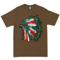 Cacao mexican flag indian headdress Premium Tee - RanaPortraitStore