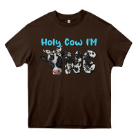 Chocolate Brown holy cow i'm one Heavy Core Tee - BarkalooDesign