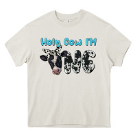 Cream holy cow i'm one Heavy Core Tee - BarkalooDesign