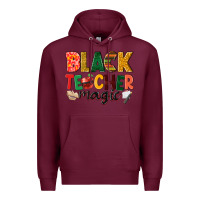 Burgundy black teacher magic Premium Hoodie - NancyCooperArtShop