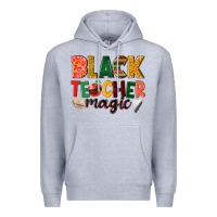 Heather Grey black teacher magic Premium Hoodie - NancyCooperArtShop