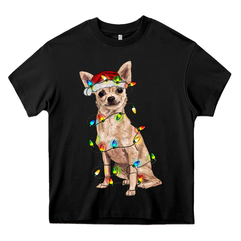 Chihuahua With Christmas Lights Heavy Core Tee by RanaPortraitStore | Teevron
