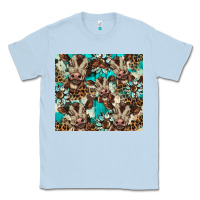 Dusty Blue western cowhide sunflower baby cow Classic Tee - BarkalooDesign