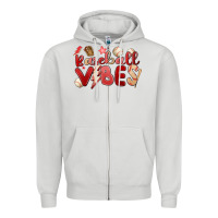 Dove Grey baseball vibes Zipper Hoodie - MaliasSmallBusiness