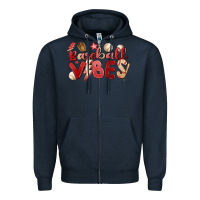 Navy baseball vibes Zipper Hoodie - MaliasSmallBusiness