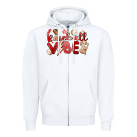White baseball vibes Zipper Hoodie - MaliasSmallBusiness