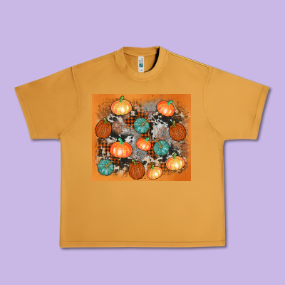 Cowhide Pumpkin Urban Heavy Tee Designed By Adodesignshop