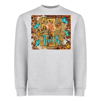 Heather Grey faith cross Heavyweight Sweatshirt - BarkalooDesign