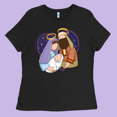 Holy Night Jesus Birth Ladies Tee Designed By Zillion Design Studio