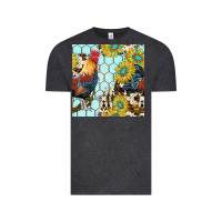 Vintage Black western rooster seamless pattern Vintage Tee - BundleAndBundleShop