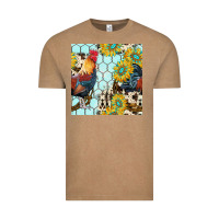 Vintage Coffee western rooster seamless pattern Vintage Tee - BundleAndBundleShop