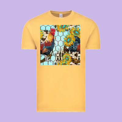 Western Rooster Seamless Pattern Vintage Tee Designed By Bundleandbundleshop