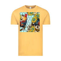 Vintage Mustard western rooster seamless pattern Vintage Tee - BundleAndBundleShop