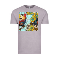 Vintage Zinc western rooster seamless pattern Vintage Tee - BundleAndBundleShop