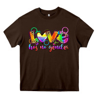 Chocolate Brown love has no gender Heavy Core Tee - Zillion Design Studio