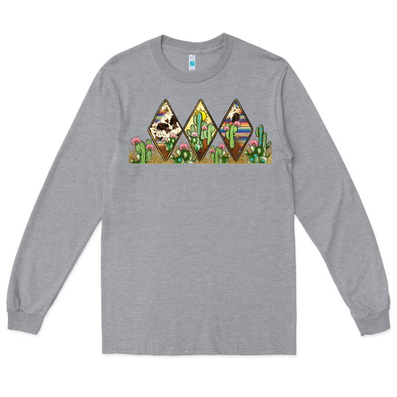 Cactus Cowhide Serape Long Sleeve Tee by JahusDesignShop | Teevron