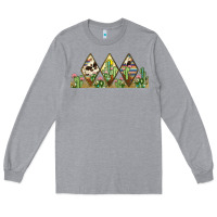 Heather Grey cactus cowhide serape Long Sleeve Tee - JahusDesignShop