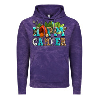 Cloud Purple happy camper with trees and map Vintage Hoodie - AdoDesignShop
