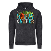 Vintage Black happy camper with trees and map Vintage Hoodie - AdoDesignShop