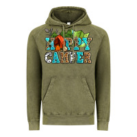 Vintage Olive happy camper with trees and map Vintage Hoodie - AdoDesignShop