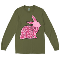 Army Green happy easter rabbit Long Sleeve Tee - MaliasSmallBusiness