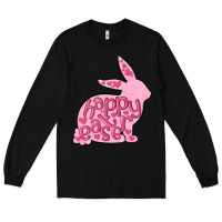 Black happy easter rabbit Long Sleeve Tee - MaliasSmallBusiness