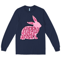 Navy happy easter rabbit Long Sleeve Tee - MaliasSmallBusiness