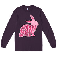 Plum happy easter rabbit Long Sleeve Tee - MaliasSmallBusiness
