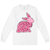 White happy easter rabbit Long Sleeve Tee - MaliasSmallBusiness